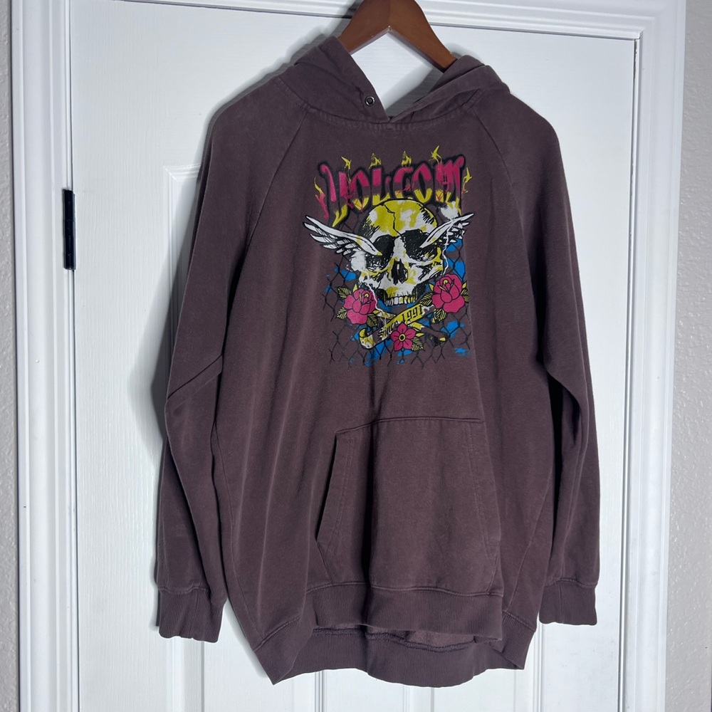 Volcom Brown Graphic Hoodie - Med